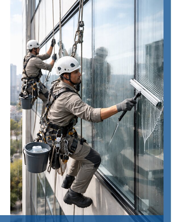 Мойка окон альпинистами в Краснокамске от 4562 р. | ВЫСОТНИК-Кнм