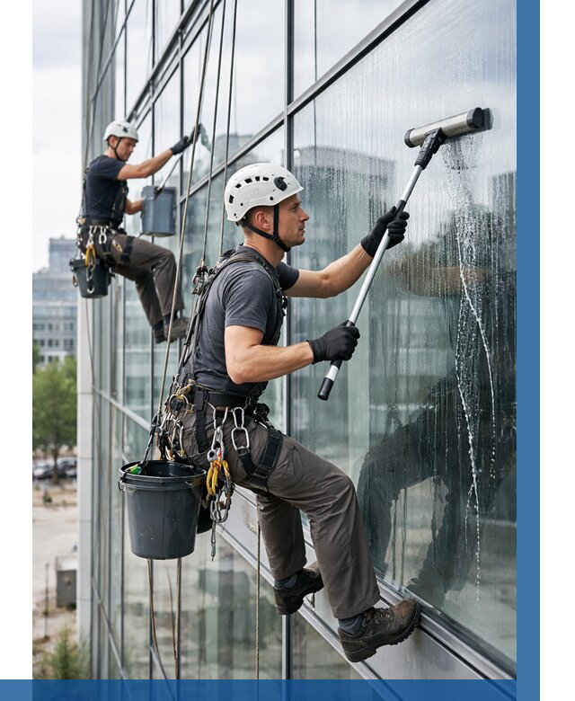 Мойка витражей альпинистами в Краснокамске от 710 р. под ключ|ВЫСОТНИК-Кнм