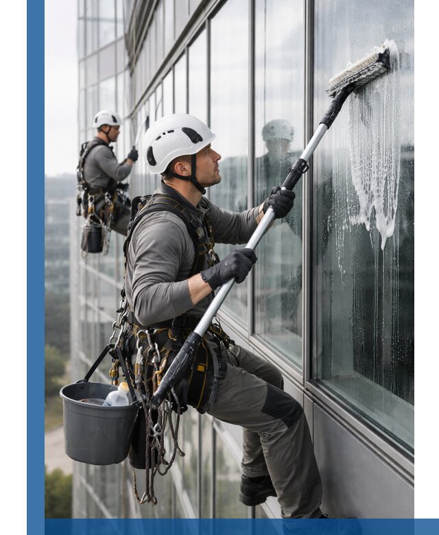 Высотная мойка сплошного остекления с выездом в Краснокамске