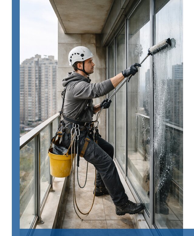 Профессиональная мойка балконного остекления в Краснокамске