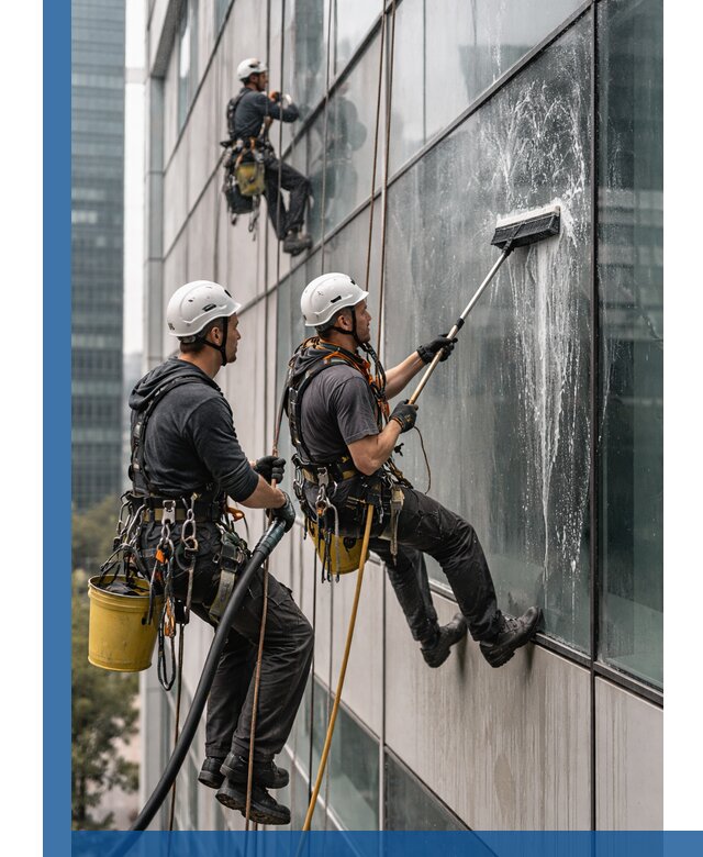 Профессиональная высотная мойка фасадов зданий в Краснокамске