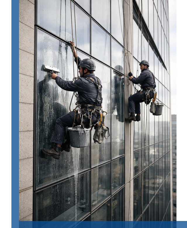 Профессиональная мойка стеклянных фасадов зданий в Краснокамске