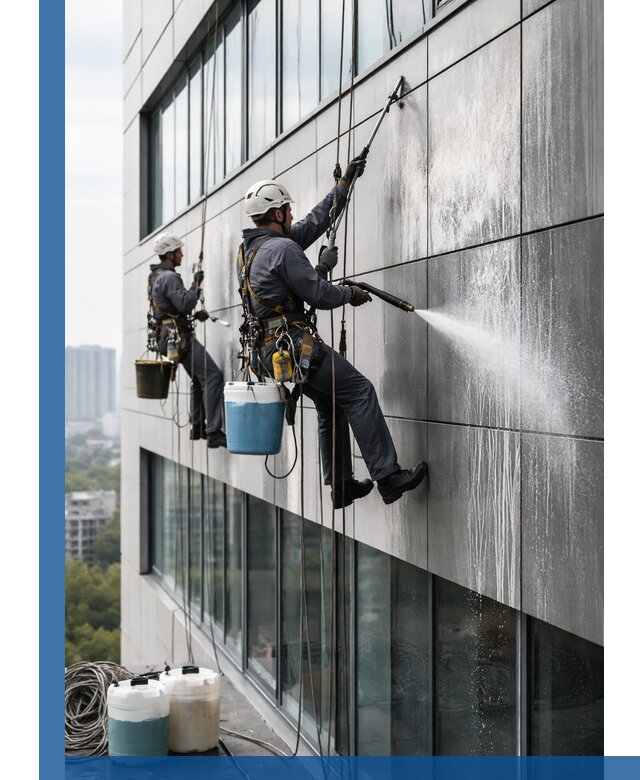 Профессиональная мойка вентилируемых фасадов в Краснокамске