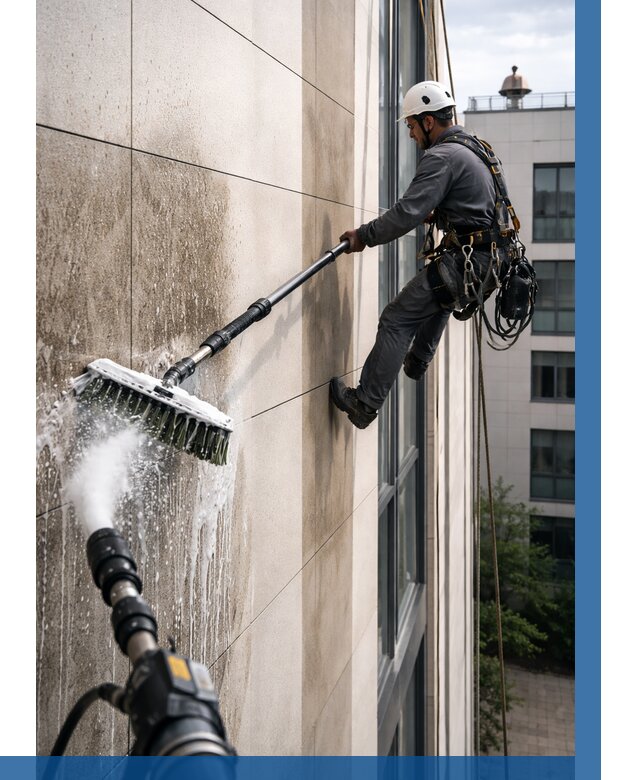 Мойка фасада из керамогранита в Краснокамске от 304 р. | ВЫСОТНИК-Кнм