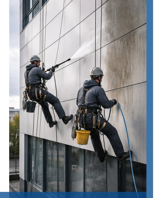 Мойка фасада из композита в Краснокамске по цене от 304 р. | ВЫСОТНИК-Кнм