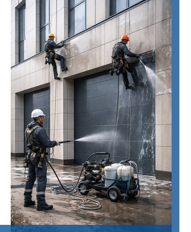 Послестроительная мойка фасада в Краснокамске от 304 р. | ВЫСОТНИК-Кнм