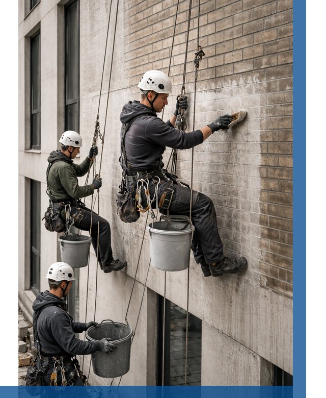 Удаление высолов с фасада в Краснокамске от 253 р. | ВЫСОТНИК-Кнм