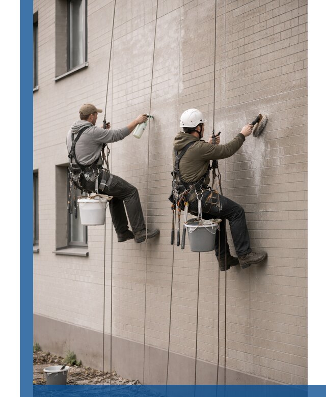 Удаление высолов с фасада зданий в Краснокамске без повреждений и следов