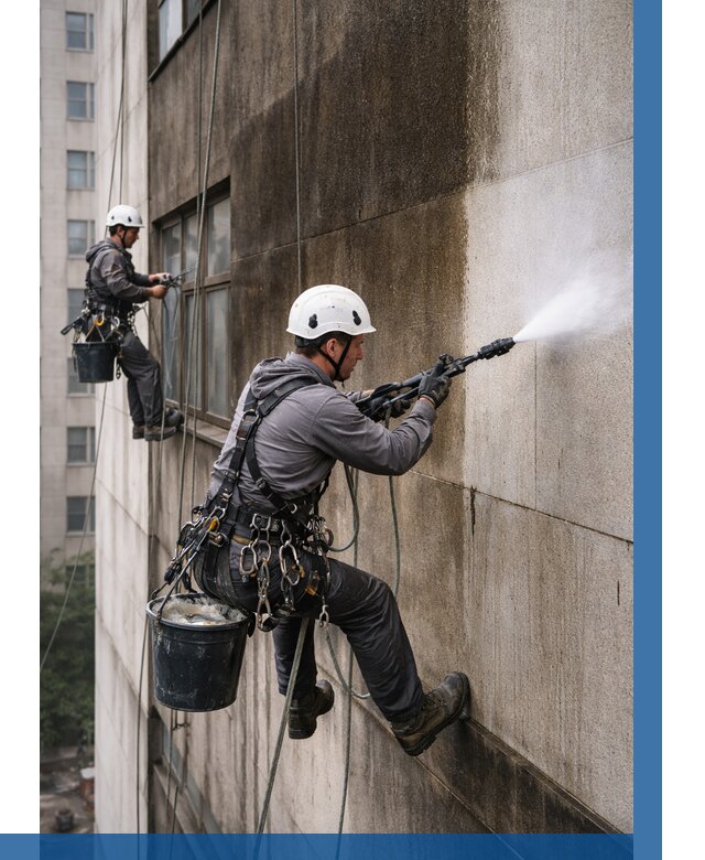 Очистка фасада от копоти в Краснокамске от 253 р. | ВЫСОТНИК-Кнм