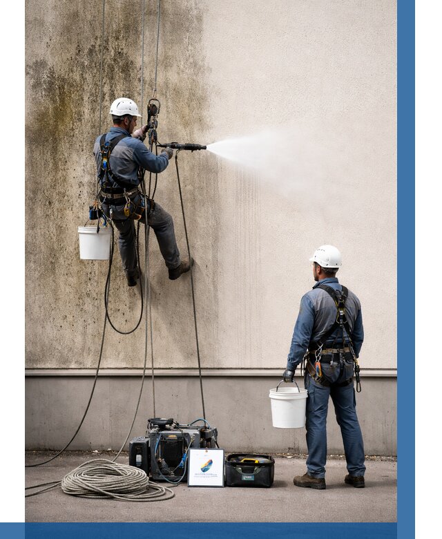 Очистка фасада от плесени в Краснокамске от 304 р. | ВЫСОТНИК-Кнм