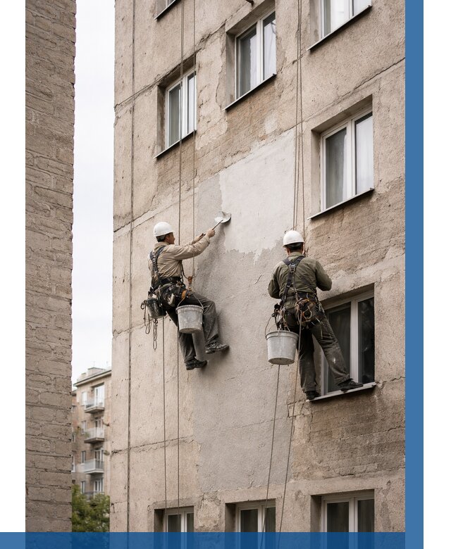 Косметический ремонт фасада в Краснокамске от 1115 р. | ВЫСОТНИК-Кнм