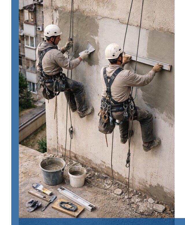 Комплексный ремонт штукатурного фасада с гарантией в Краснокамске