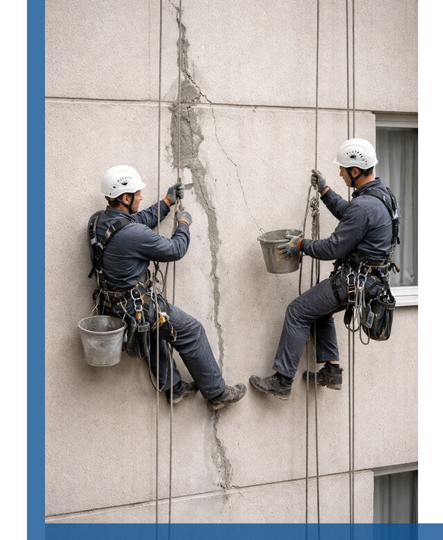 Заделка трещин на фасаде в Краснокамске с гарантийным ремонтом