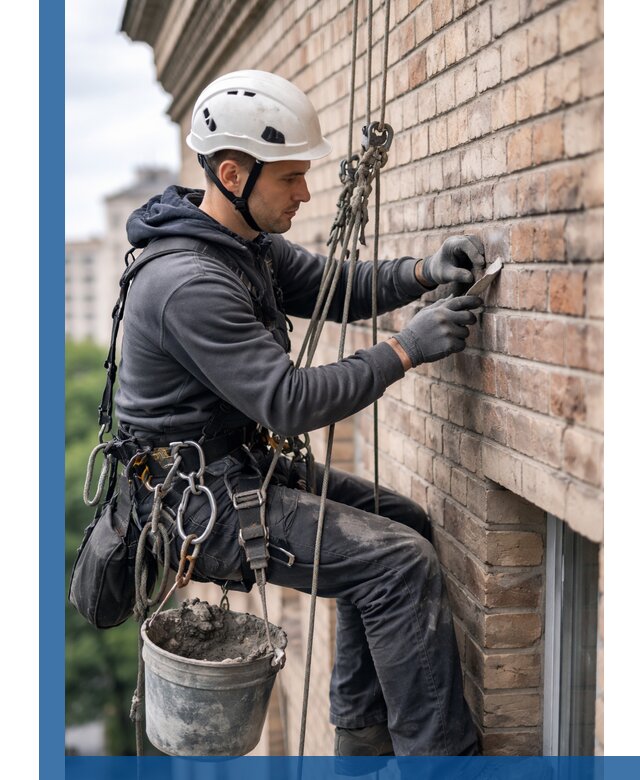 Качественный ремонт кирпичной кладки фасада в Краснокамске с гарантией