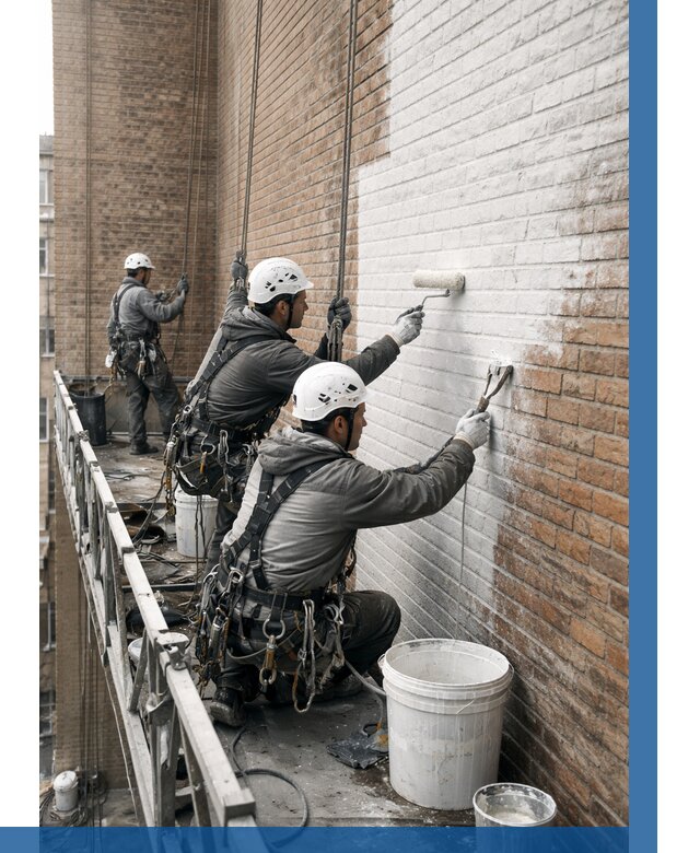 Покраска кирпичного фасада в Краснокамске от 355 р. | ВЫСОТНИК-Кнм