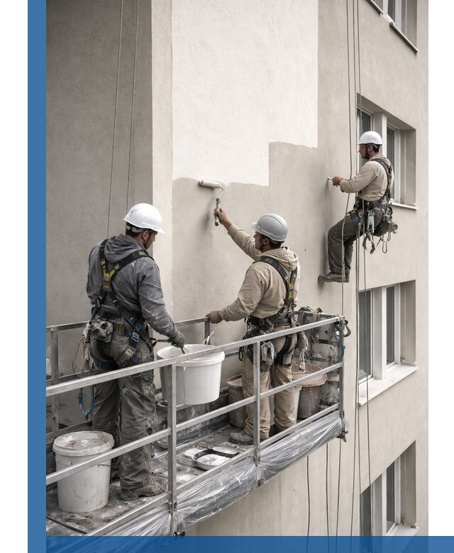 Покраска оштукатуренного фасада в Краснокамске под ключ с гарантией