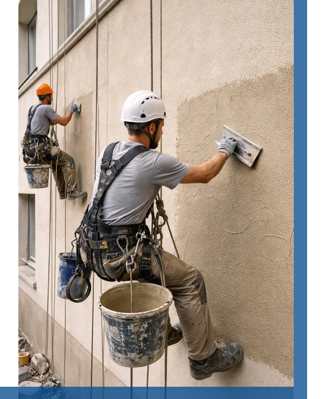 Декоративная штукатурка фасада в Краснокамске от 1216 р. | ВЫСОТНИК-Кнм