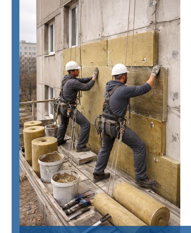 Утепление фасада минватой в Краснокамске под ключ с гарантией