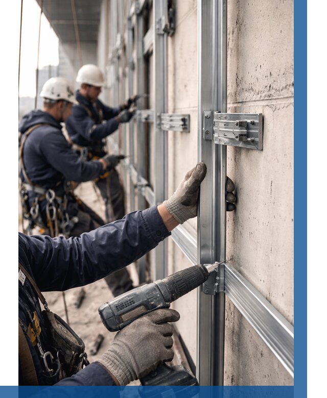 Монтаж подсистемы вентфасада в Краснокамске от 862 р. | ВЫСОТНИК-Кнм