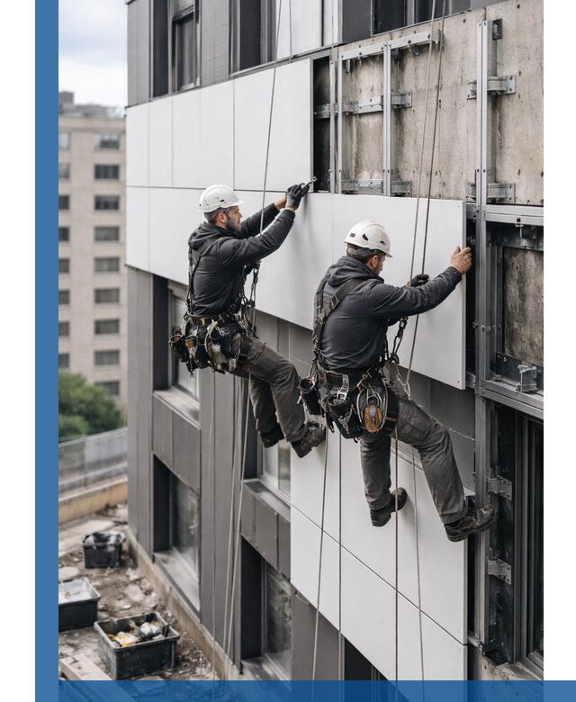 Монтаж композитных панелей фасада в Краснокамске под ключ