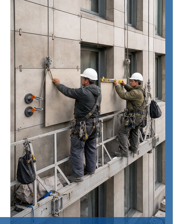 Монтаж керамогранита на фасад в Краснокамске от 2534 р. | ВЫСОТНИК-Кнм