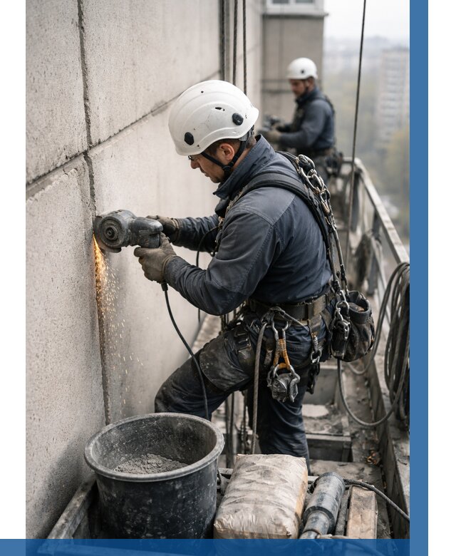 Штробление межпанельных швов в Краснокамске от 1216 р. | ВЫСОТНИК-Кнм