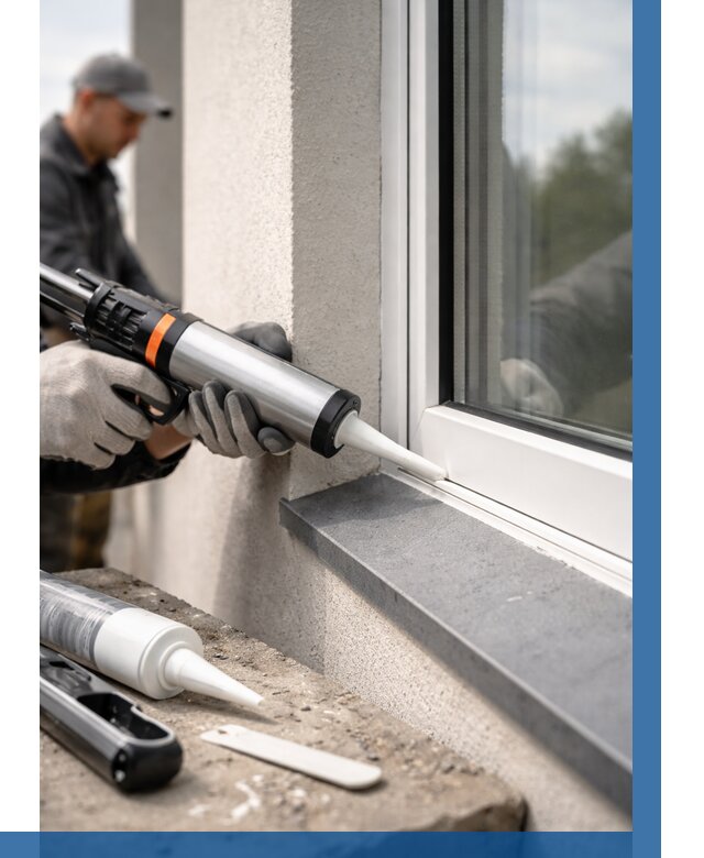 Герметизация монтажных швов окон в Краснокамске от 659 р. | ВЫСОТНИК-Кнм