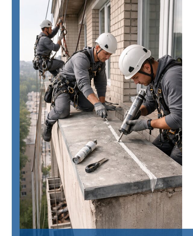 Герметизация балконного козырька в Краснокамске профессионально