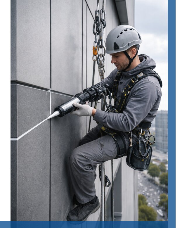 Герметизация стыков фасадных панелей в Краснокамске от 6589 р.| ВЫСОТНИК-Кнм