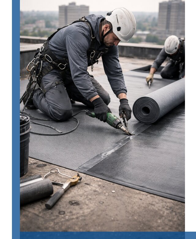 Ремонт мягкой кровли в Краснокамске с выездом промальпинистов