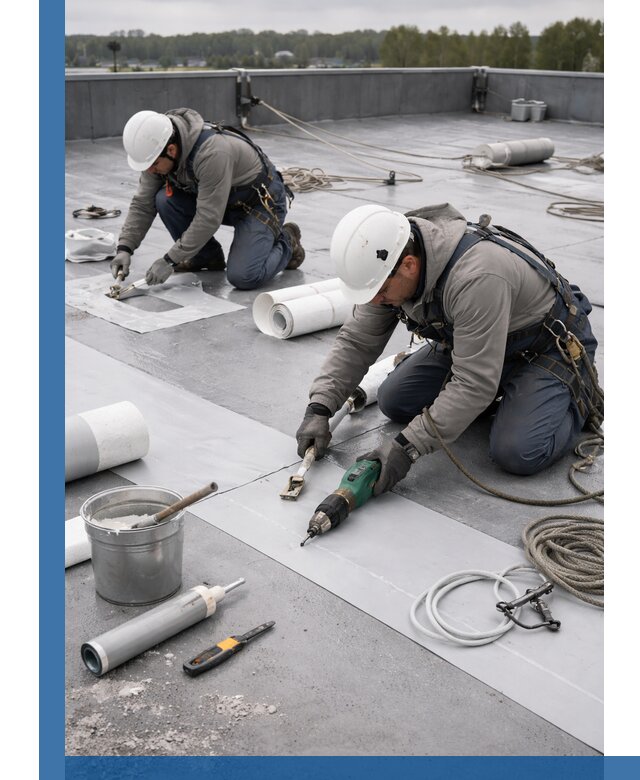 Ремонт мембранной кровли в Краснокамске качественно и с гарантией