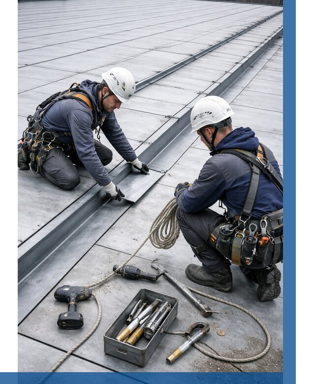 Ремонт фальцевой кровли в Краснокамске от 710 р. | ВЫСОТНИК-Кнм