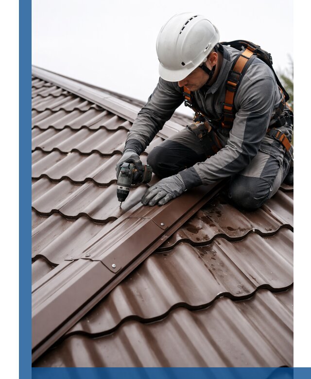 Ремонт металлочерепицы на крыше в Краснокамске профессионально