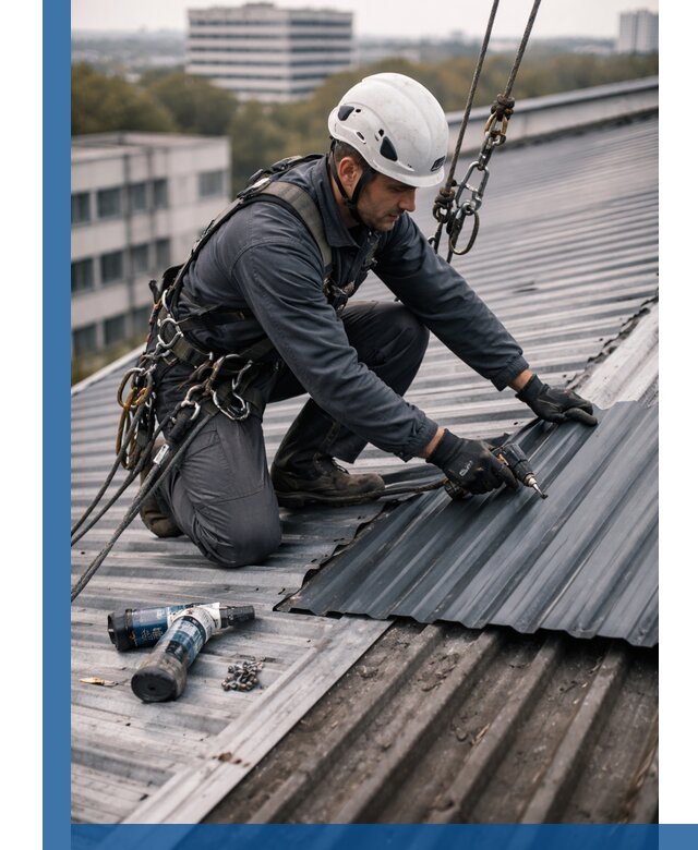 Ремонт профнастила на кровле в Краснокамске, работы под ключ