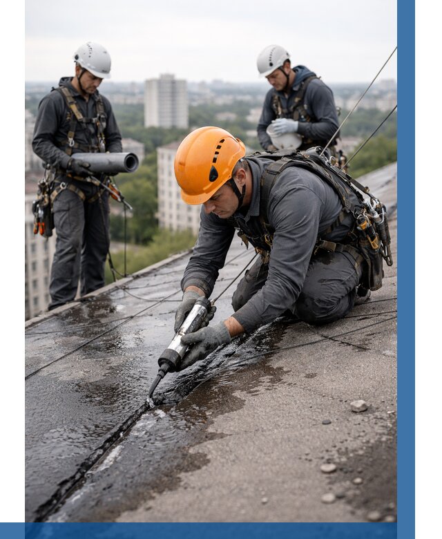 Устранение протечек кровли в Краснокамске от 12164 р. | ВЫСОТНИК-Кнм