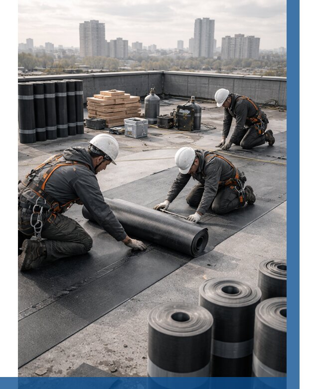 Монтаж мягкой кровли под ключ в Краснокамске от 456 р. | ВЫСОТНИК-Кнм