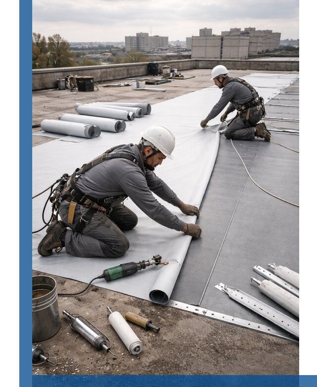 Монтаж мембранной кровли в Краснокамске для промышленных зданий