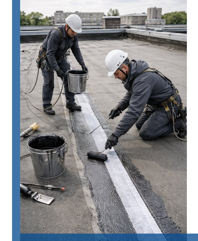 Гидроизоляция кровли мастикой в Краснокамске надежная защита