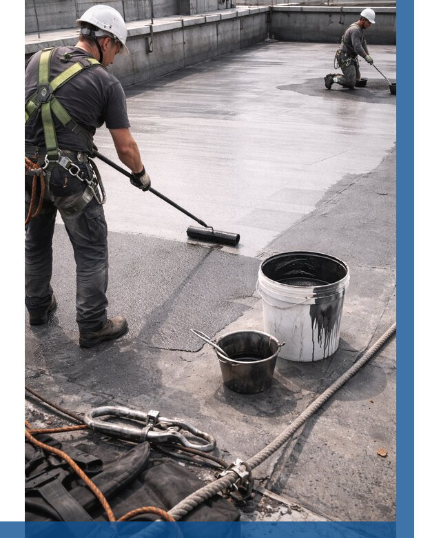 Гидроизоляция кровли жидкой резиной в Краснокамске от 507 р. | ВЫСОТНИК-Кнм