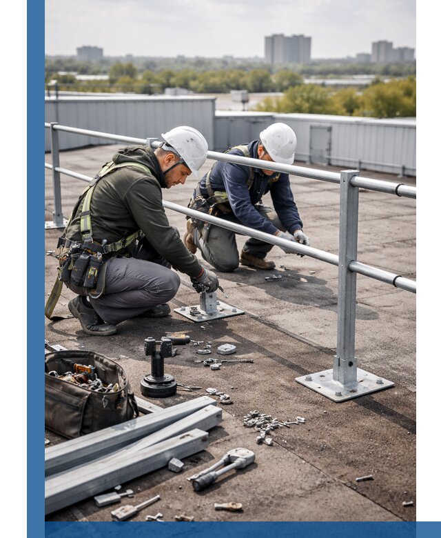 Монтаж кровельного ограждения в Краснокамске под ключ с гарантией