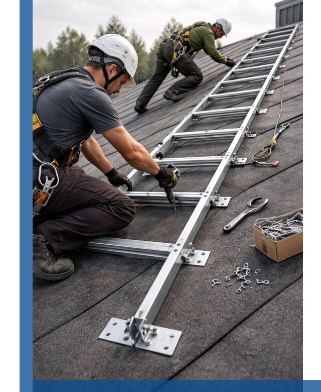 Профессиональный монтаж кровельной лестницы в Краснокамске под ключ