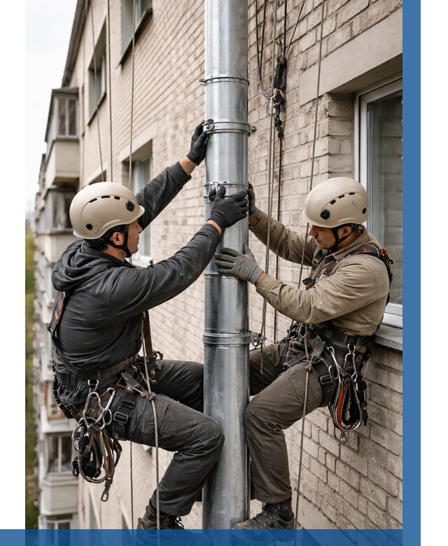 Замена водосточных труб в Краснокамске от 6589 р. | ВЫСОТНИК-Кнм