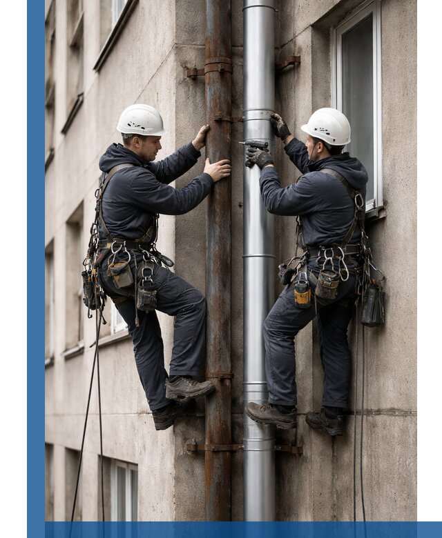 Замена водосточных труб в Краснокамске: монтаж и демонтаж под ключ