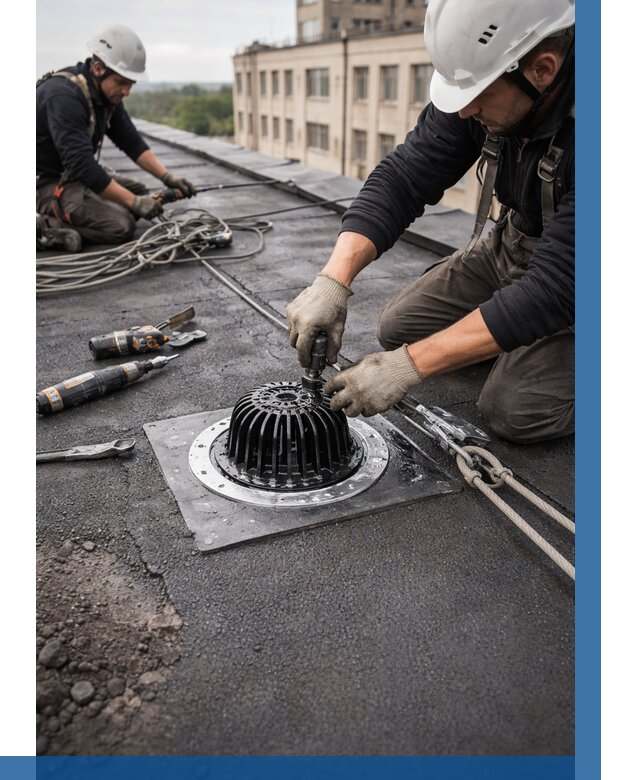 Установка водосточных воронок в Краснокамске цена от 3548 р. | ВЫСОТНИК-Кнм