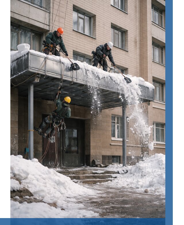 Очистка козырьков от снега в Краснокамске от 3548 р. | ВЫСОТНИК-Кнм