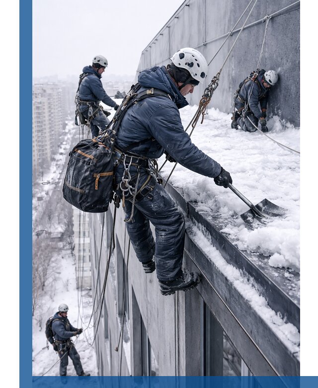 Абонентское обслуживание кровли зимой в Краснокамске регулярный уход