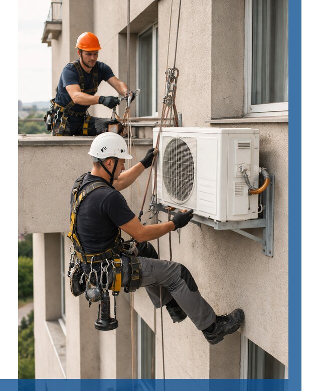 Монтаж внешнего блока кондиционера в Краснокамске от 6589 р. | ВЫСОТНИК-Кнм