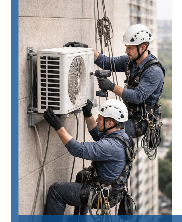 Монтаж внешнего блока кондиционера в Краснокамске установка и крепление