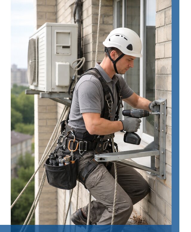 Установка кронштейнов кондиционера в Краснокамске от 3548 р. | ВЫСОТНИК-Кнм