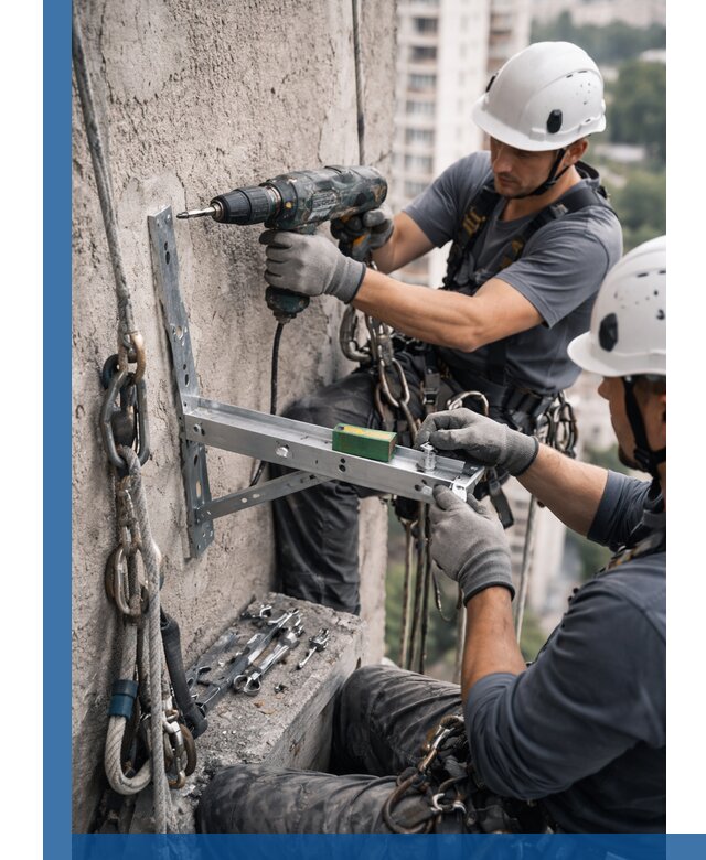 Установка кронштейнов кондиционера и крепежа в Краснокамске